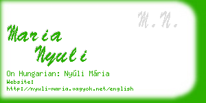 maria nyuli business card